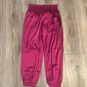 Satin Jogger Pants - Pink